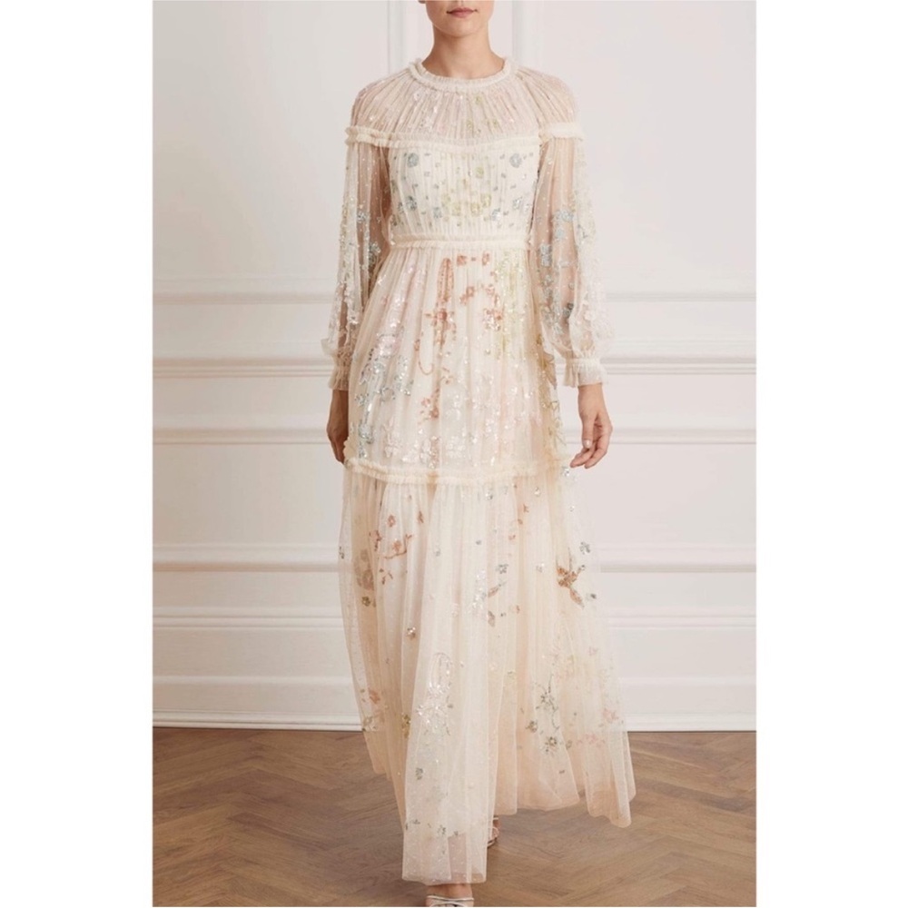 BHLDN x Needle & Thread Delphine sequin gown size 2